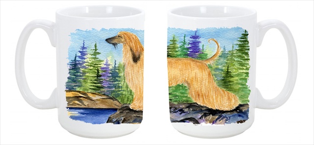 Picture of Carolines Treasures SS8220CM15 Afghan Hound Dishwasher Safe Microwavable Ceramic Coffee Mug 15 oz.