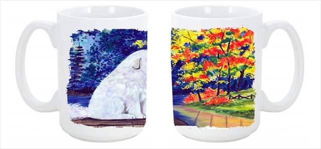 Picture of Carolines Treasures SS8240CM15 Great Pyrenees Dishwasher Safe Microwavable Ceramic Coffee Mug 15 oz.