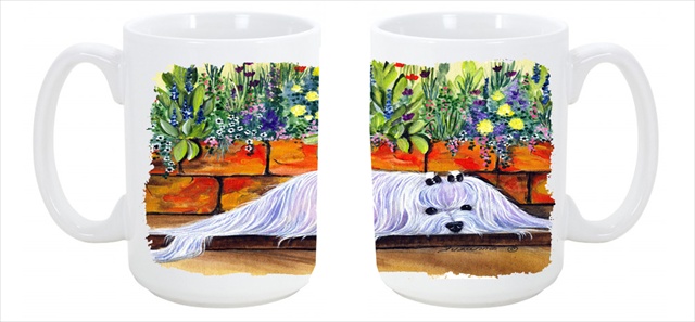 Picture of Carolines Treasures SS8248CM15 Maltese Dishwasher Safe Microwavable Ceramic Coffee Mug 15 oz.