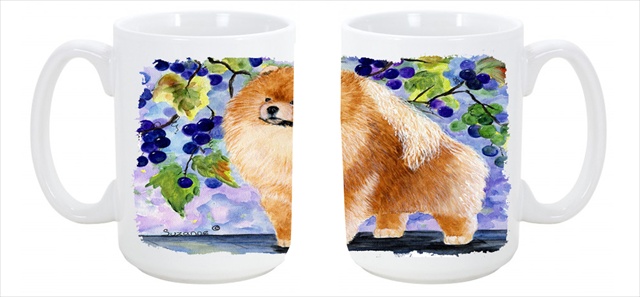 Picture of Carolines Treasures SS8251CM15 Pomeranian Dishwasher Safe Microwavable Ceramic Coffee Mug 15 oz.