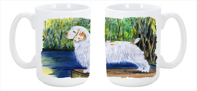Picture of Carolines Treasures SS8261CM15 Clumber Spaniel Dishwasher Safe Microwavable Ceramic Coffee Mug 15 oz.