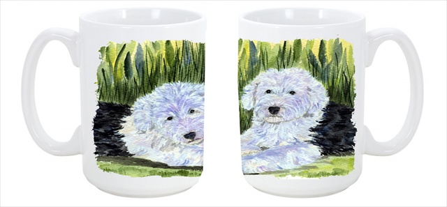 Picture of Carolines Treasures SS8282CM15 Old English Sheepdog Dishwasher Safe Microwavable Ceramic Coffee Mug 15 oz.