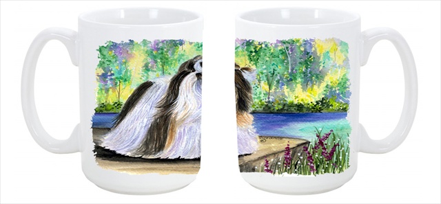 Picture of Carolines Treasures SS8329CM15 Shih Tzu Dishwasher Safe Microwavable Ceramic Coffee Mug 15 oz.