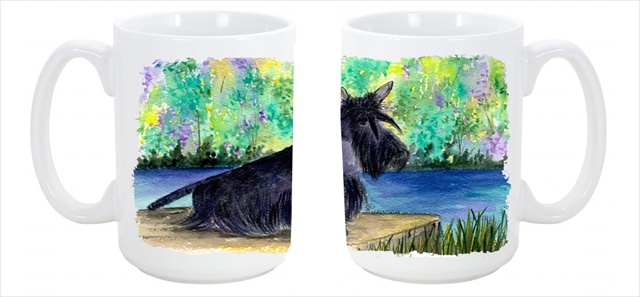 Picture of Carolines Treasures SS8330CM15 Scottish Terrier Dishwasher Safe Microwavable Ceramic Coffee Mug 15 oz.