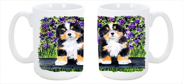 Picture of Carolines Treasures SS8334CM15 Bernese Mountain Dog Dishwasher Safe Microwavable Ceramic Coffee Mug 15 oz.
