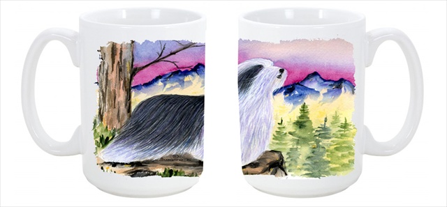 Picture of Carolines Treasures SS8338CM15 Bearded Collie Dishwasher Safe Microwavable Ceramic Coffee Mug 15 oz.