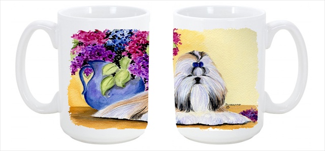 Picture of Carolines Treasures SS8341CM15 Shih Tzu Dishwasher Safe Microwavable Ceramic Coffee Mug 15 oz.