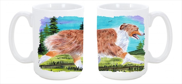 Picture of Carolines Treasures SS8423CM15 Australian Shepherd Dishwasher Safe Microwavable Ceramic Coffee Mug 15 oz.