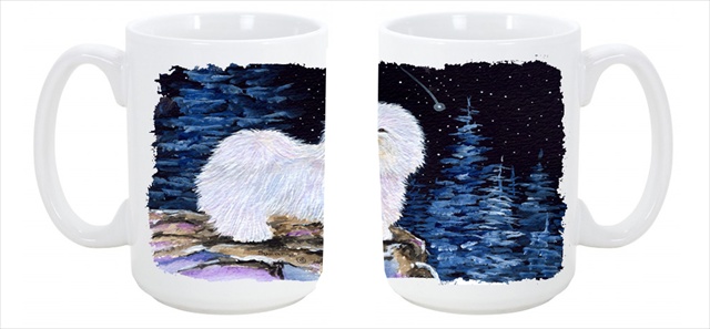 Picture of Carolines Treasures SS8437CM15 Starry Night Coton de Tulear Dishwasher Safe Microwavable Ceramic Coffee Mug 15 oz.