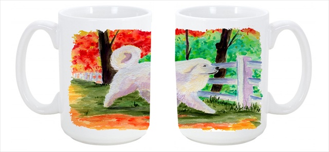 Picture of Carolines Treasures SS8472CM15 Great Pyrenees Dishwasher Safe Microwavable Ceramic Coffee Mug 15 oz.