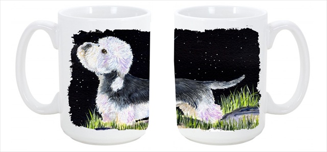 Picture of Carolines Treasures SS8486CM15 Starry Night Dandie Dinmont Terrier Dishwasher Safe Microwavable Ceramic Coffee Mug 15 oz.