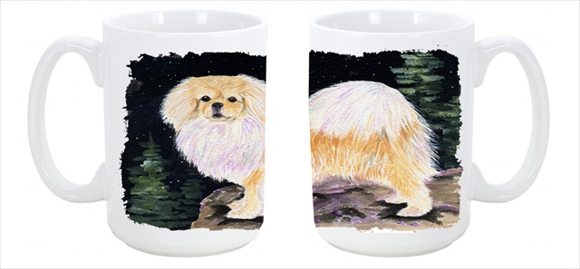 Picture of Carolines Treasures SS8504CM15 Starry Night Tibetan Spaniel Dishwasher Safe Microwavable Ceramic Coffee Mug 15 oz.
