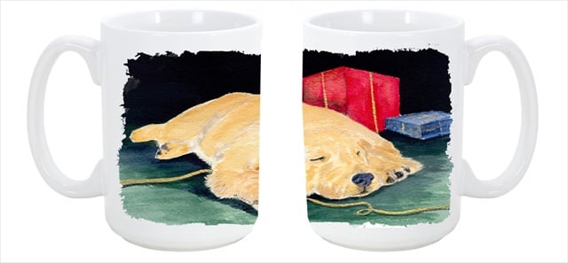 Picture of Carolines Treasures SS8576CM15 Golden Retriever Dishwasher Safe Microwavable Ceramic Coffee Mug 15 oz.