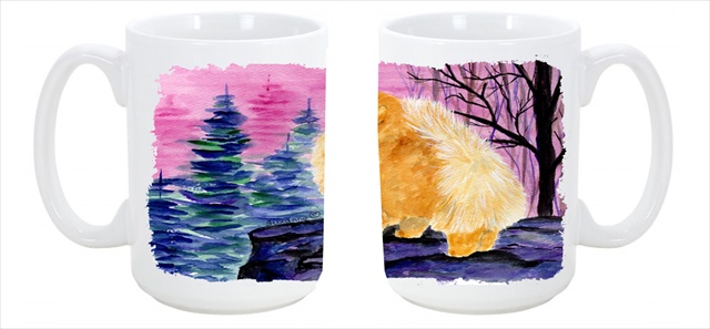 Picture of Carolines Treasures SS8606CM15 Pomeranian Dishwasher Safe Microwavable Ceramic Coffee Mug 15 oz.