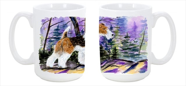 Picture of Carolines Treasures SS8630CM15 Fox Terrier Dishwasher Safe Microwavable Ceramic Coffee Mug 15 oz.