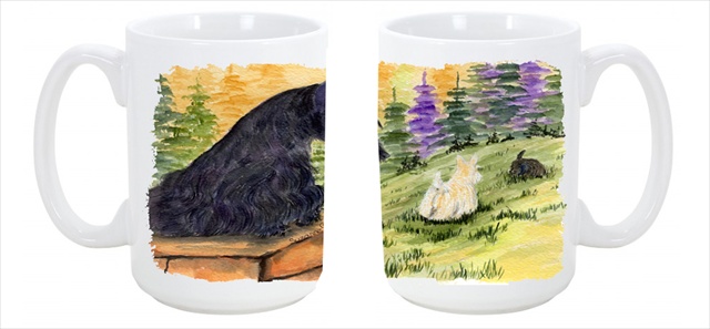 Picture of Carolines Treasures SS8634CM15 Scottish Terrier Dishwasher Safe Microwavable Ceramic Coffee Mug 15 oz.