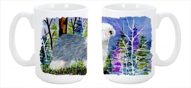 Picture of Carolines Treasures SS8641CM15 Old English Sheepdog Dishwasher Safe Microwavable Ceramic Coffee Mug 15 oz.