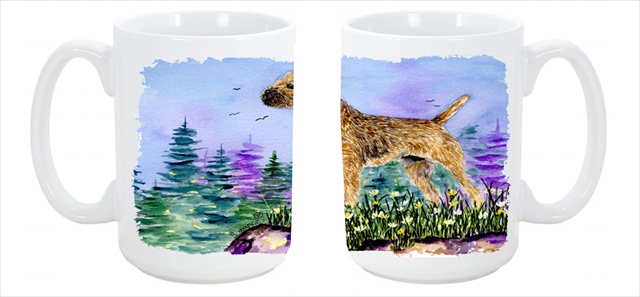 Picture of Carolines Treasures SS8664CM15 Border Terrier Dishwasher Safe Microwavable Ceramic Coffee Mug 15 oz.