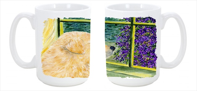 Picture of Carolines Treasures SS8680CM15 Golden Retriever Dishwasher Safe Microwavable Ceramic Coffee Mug 15 oz.