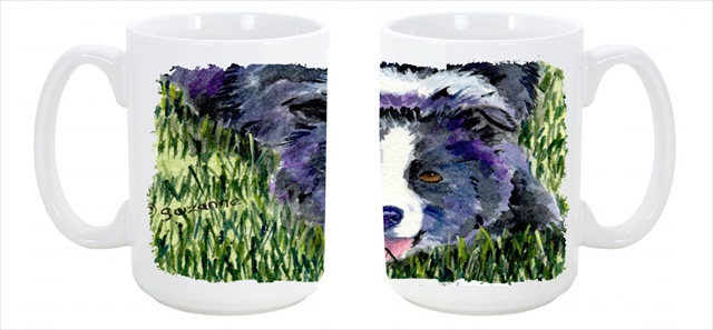 Picture of Carolines Treasures SS8836CM15 Border Collie Dishwasher Safe Microwavable Ceramic Coffee Mug 15 oz.