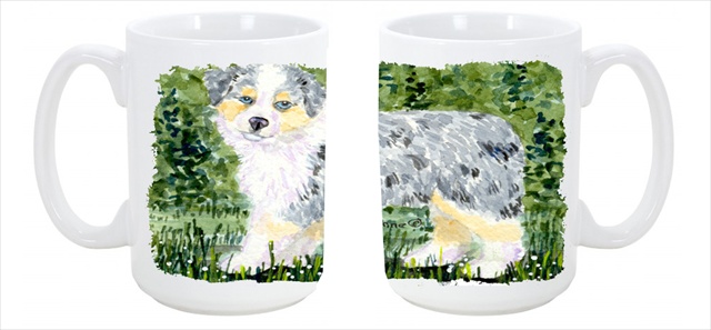 Picture of Carolines Treasures SS8846CM15 Australian Shepherd Dishwasher Safe Microwavable Ceramic Coffee Mug 15 oz.