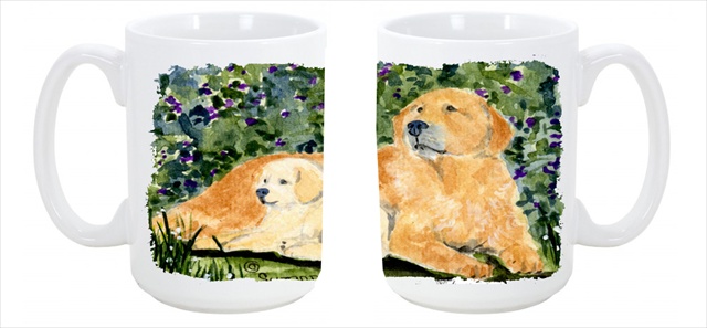 Picture of Carolines Treasures SS8852CM15 Golden Retriever Dishwasher Safe Microwavable Ceramic Coffee Mug 15 oz.