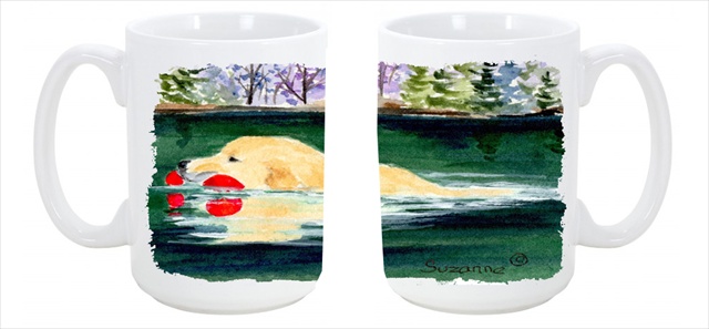 Picture of Carolines Treasures SS8935CM15 Golden Retriever Dishwasher Safe Microwavable Ceramic Coffee Mug 15 oz.