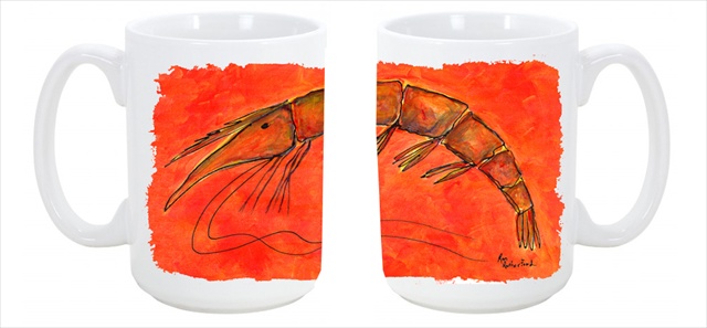 Picture of Carolines Treasures RDR2012CM15 Shrimp Dishwasher Safe Microwavable Ceramic Coffee Mug 15 oz.