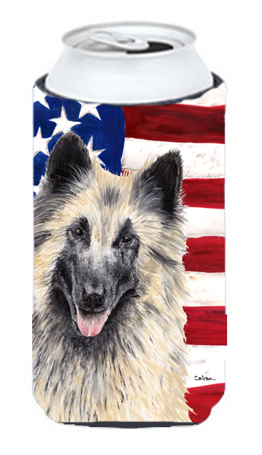 USA American Flag with Belgian Tervuren Tall Boy Hugger