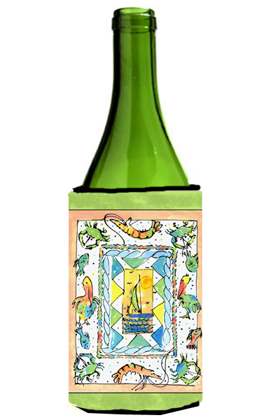 Picture of Carolines Treasures 8092LITERK Crab sailboats and more Wine Bottle   Hugger