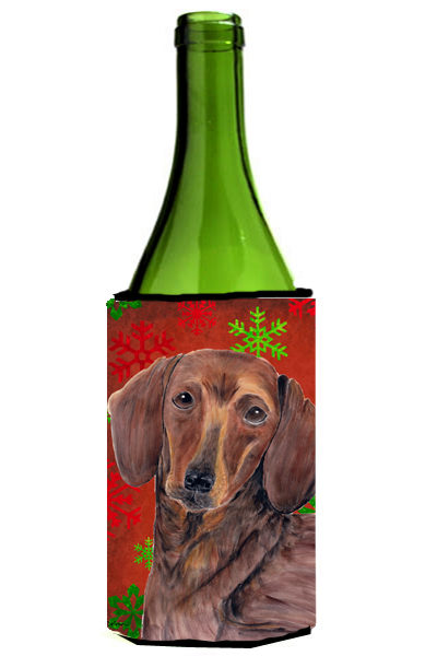 Dachshund Snowflakes Holiday Christmas Wine Bottle Hugger