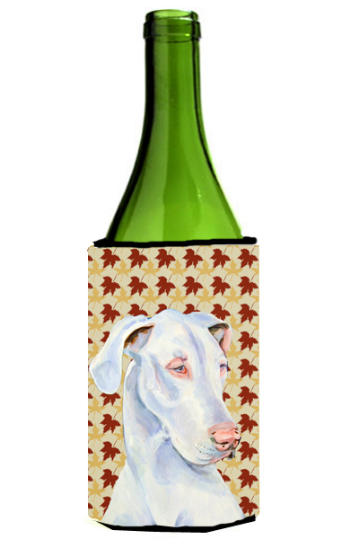 Great Dane Fall Leaves Portrait Wine Bottle   Hugger