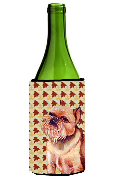 Brussels Griffon Fall Leaves Portrait Wine Bottle Hugger