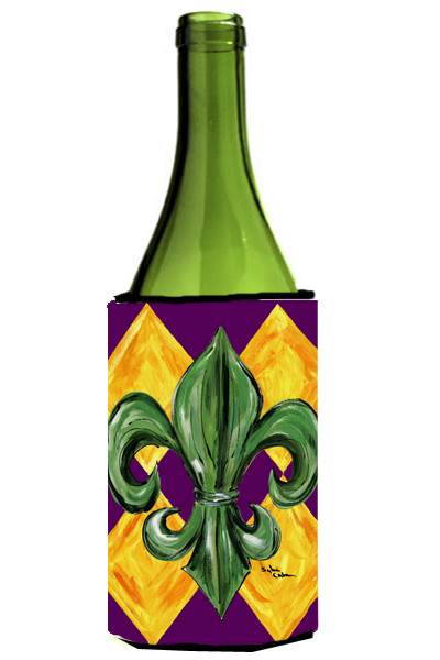 Picture of Carolines Treasures 8133LITERK Mardi Gras Fleur de lis Wine Bottle   Hugger