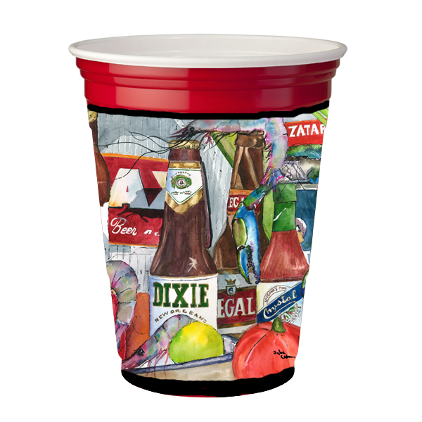 Picture of Carolines Treasures 1017-2RSC New Orleans Beers and Spices Red Solo Cup  Hugger