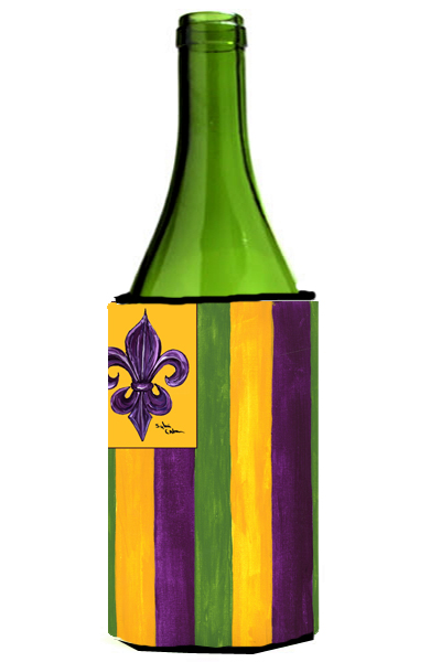 Picture of Carolines Treasures 8137LITERK Mardi Gras Fleur de lis Nation Wine Bottle   Hugger
