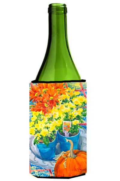 Picture of Carolines Treasures 6005LITERK Flower - Mums Wine Bottle   Hugger