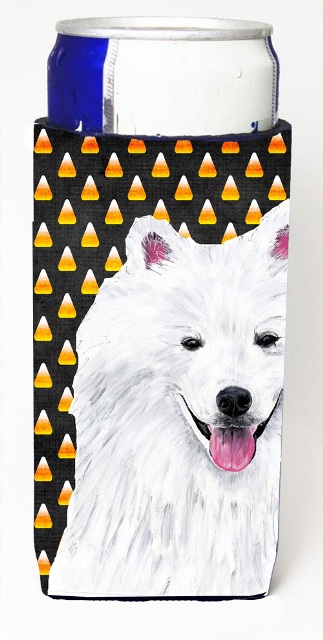American Eskimo Candy Corn Halloween Portrait Michelob Ultra s for slim cans