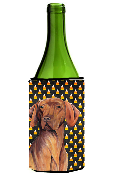 Vizsla Candy Corn Halloween Portrait Wine Bottle Hugger
