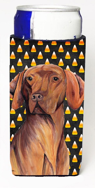 Vizsla Candy Corn Halloween Portrait Michelob Ultra s for slim cans