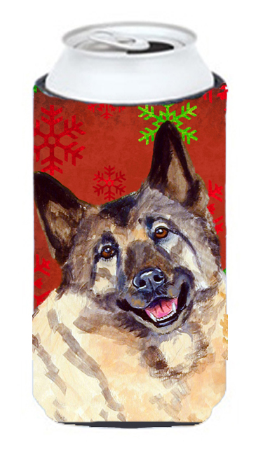 Norwegian Elkhound Snowflakes Holiday Christmas Tall Boy Hugger