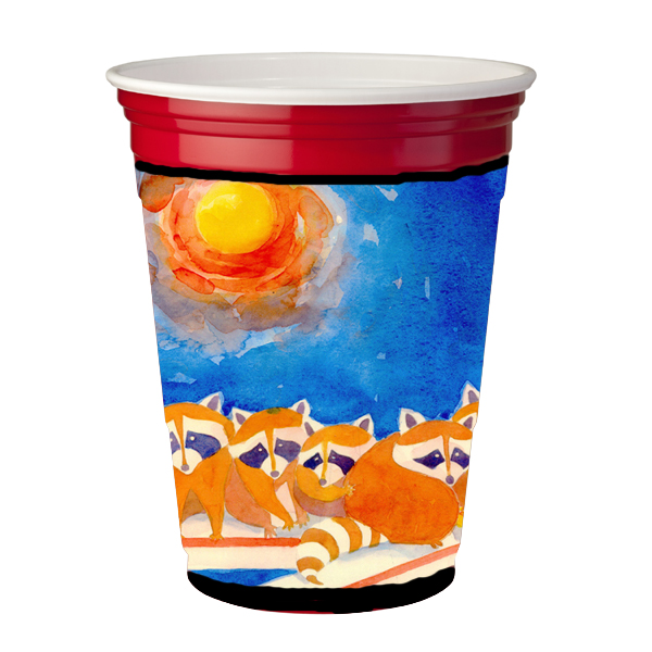 Picture of Carolines Treasures 6009RSC Raccoons on the porch Red Solo Cup  Hugger