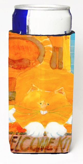 Picture of Carolines Treasures 6010MUK Big Orange Cat Welcome Michelob Ultra s for slim cans