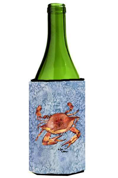 Picture of Carolines Treasures 8147LITERK Cooked Crab Cool Blue Water Wine Bottle   Hugger