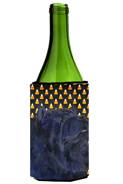 Chow Chow Candy Corn Halloween Portrait Wine Bottle Hugger