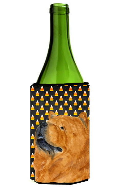 Chow Chow Candy Corn Halloween Portrait Wine Bottle   Hugger