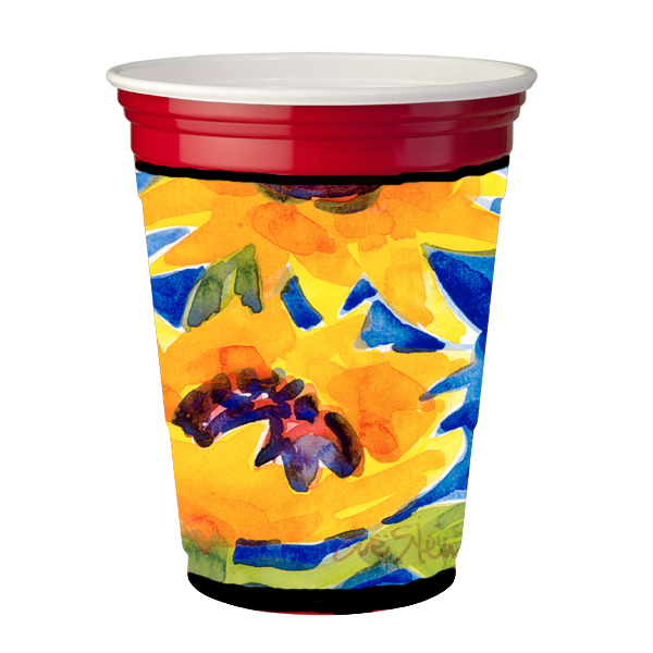 Picture of Carolines Treasures 6012RSC Flower - Sunflower Red Solo Cup  Hugger