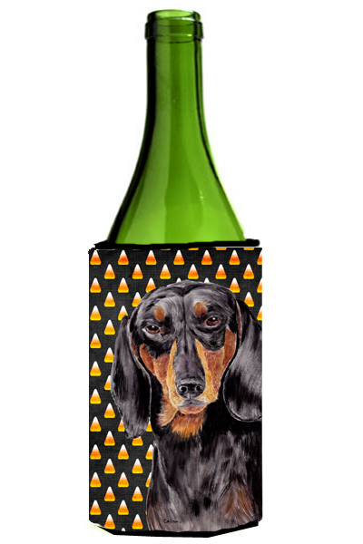 Dachshund Candy Corn Halloween Portrait Wine Bottle Hugger - 24 oz.