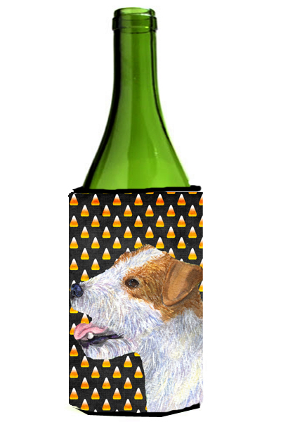 Jack Russell Terrier Candy Corn Halloween Portrait Wine Bottle  Hugger - 24 oz.