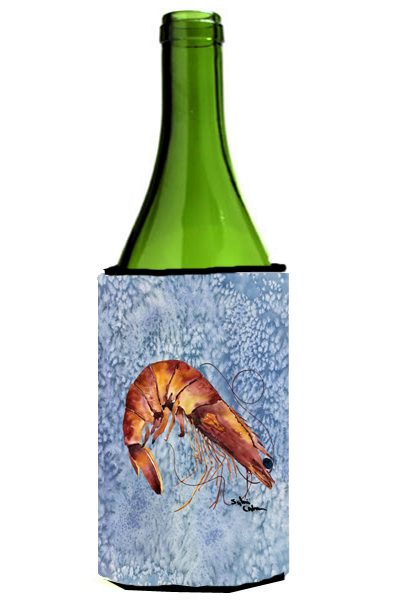 Picture of Carolines Treasures 8153LITERK Cooked Shrimp Cool Blue Water Wine Bottle  Hugger - 24 oz.